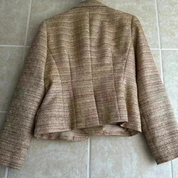 Anne Klein Tweed Blazer Jacket Size 8 Brown Multicolor Fall Workwear Office - Picture 7 of 14